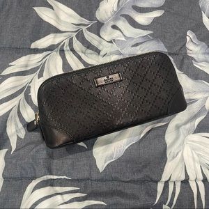 GUCCI Diamante Zip Up Cosmetic Bag/Pouch in Black